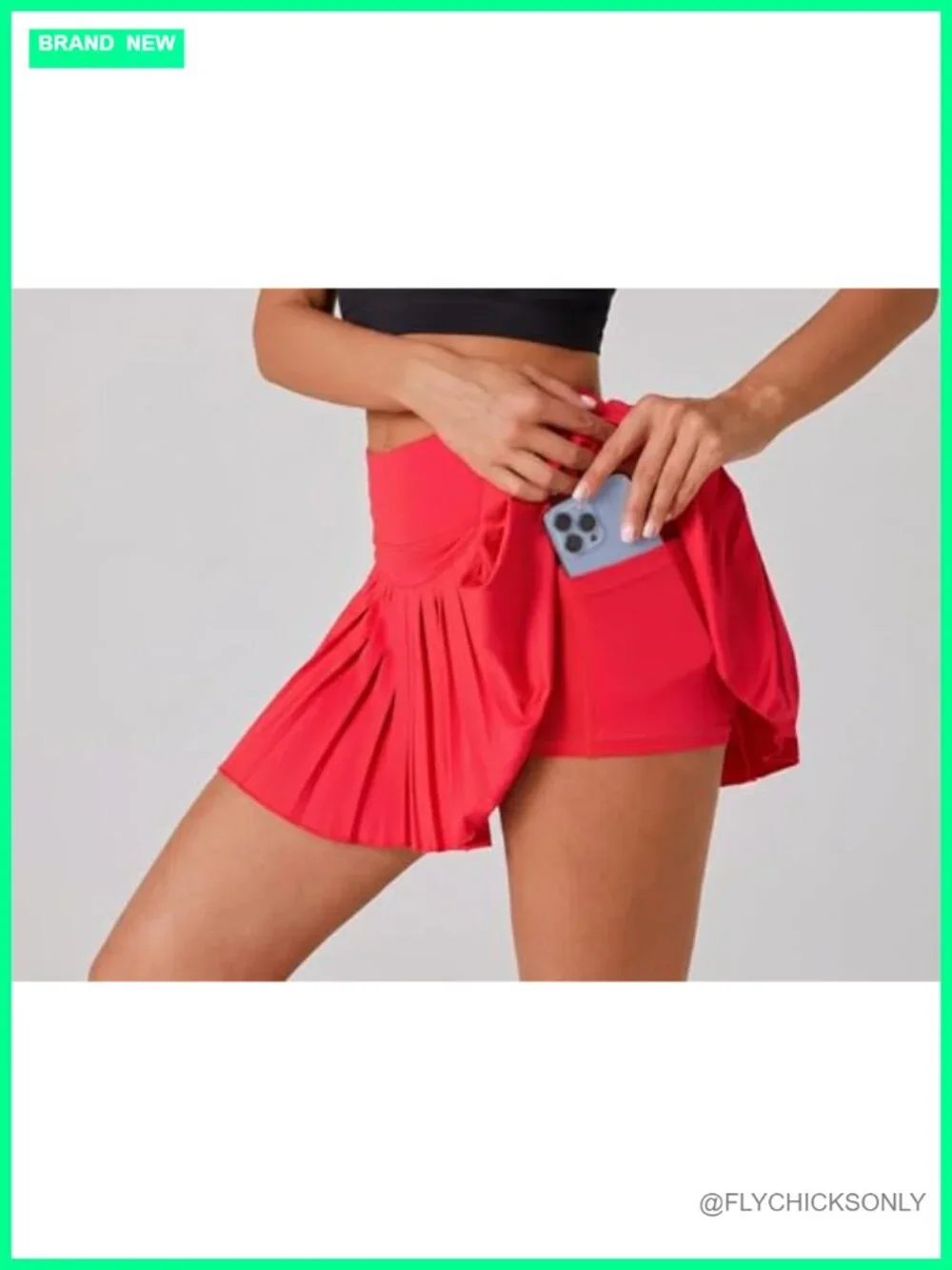High Waisted Pleated Tennis Skort with Built-in Shorts, Athletic Skirt for Golf